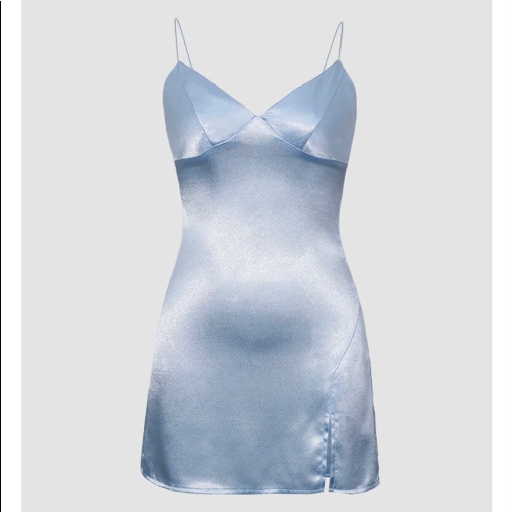 Satin dress, light blue